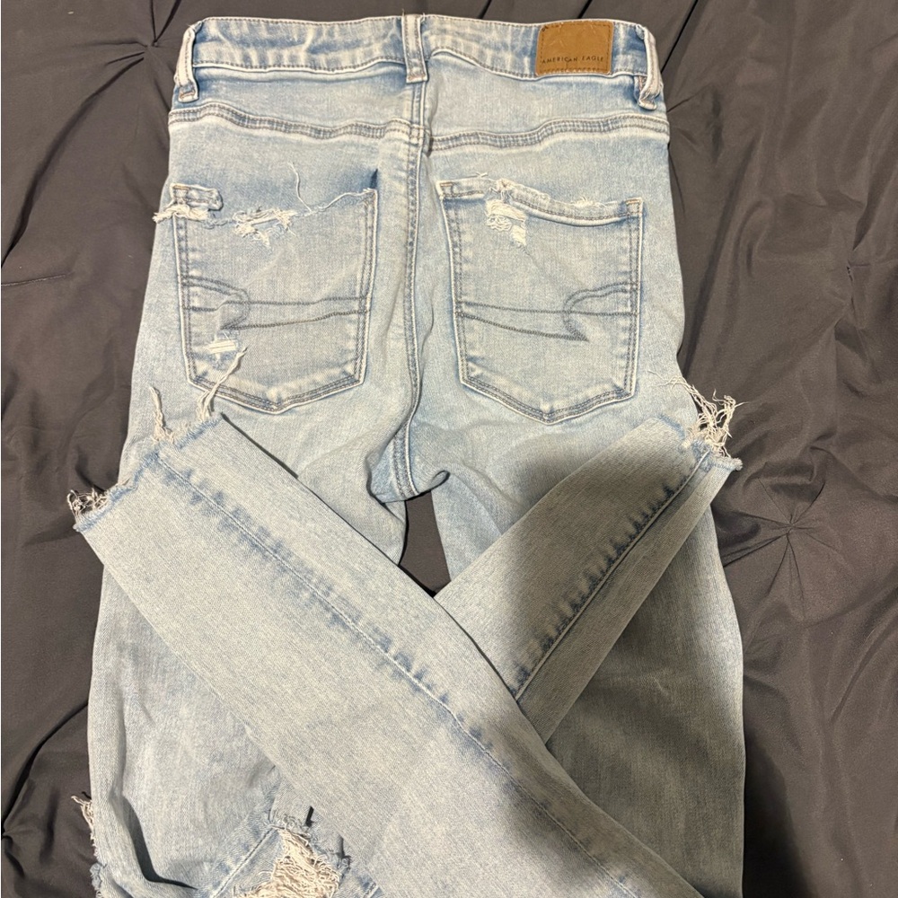 American Eagle Outfitters Light Blue Distressed Jeggings